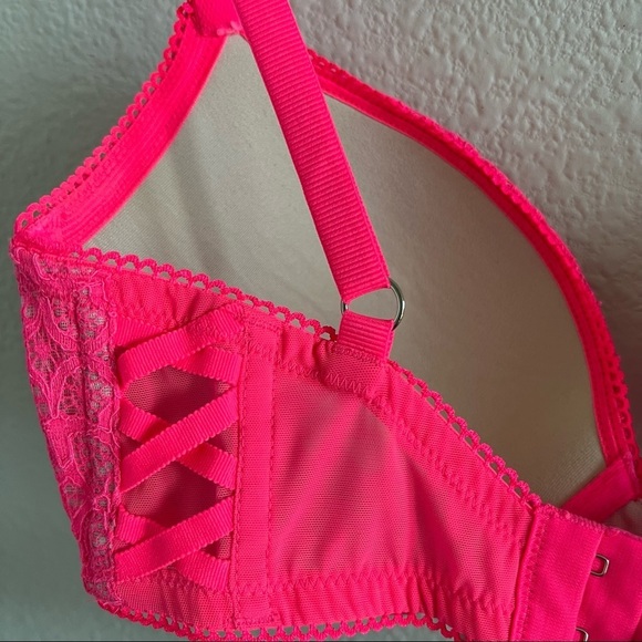 Victoria’s Secret Dream Angel Push-up Pink Lace Overlay 32DD - Picture 4 of 7